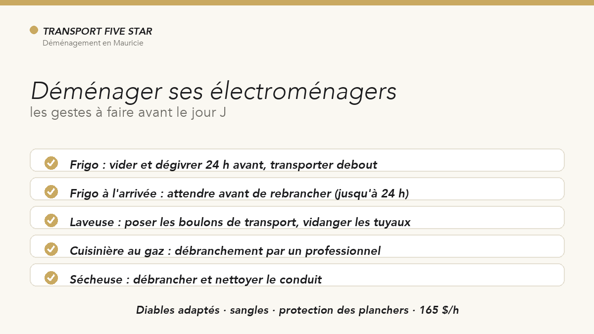 Déménager ses électroménagers : les gestes à faire avant le jour J